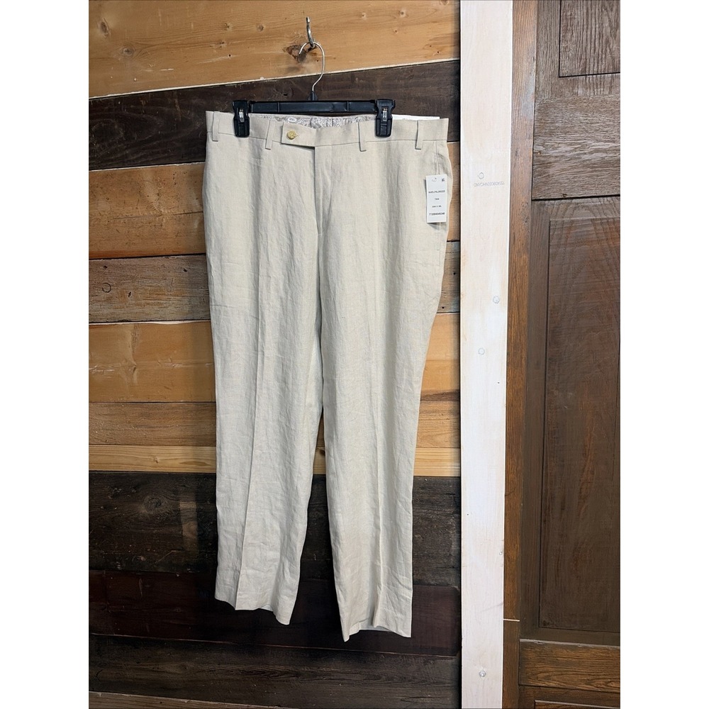 Lauren Ralph Lauren Mens Neville Straight 100% Linen Dress Pants 35X30 - Picture 2 of 12
